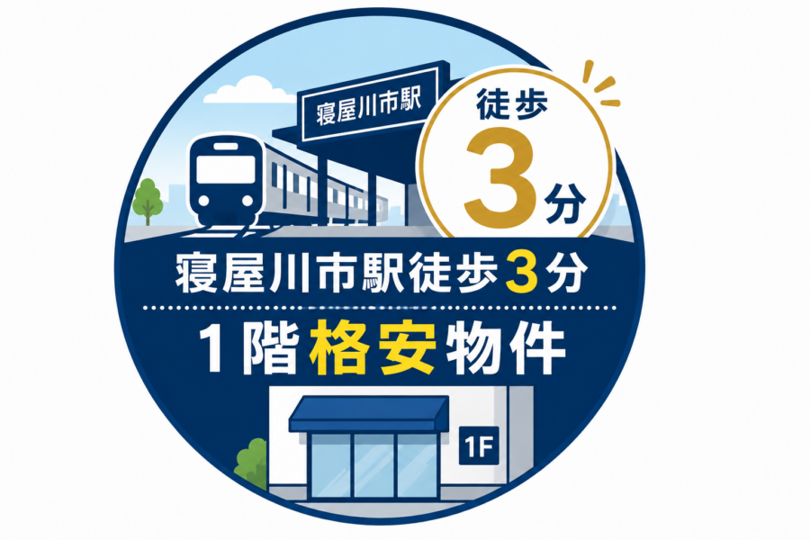 【寝屋川市】京阪本線「寝屋川市」駅 徒歩3分の1階テナント